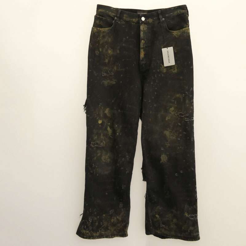 バレンシアガ 23SS 745248 TBP47 SUPER DESTROYED BAGGY スーパー デストロイ ダメージ ラージフィット バギー デニム パンツ 買取実績 画像