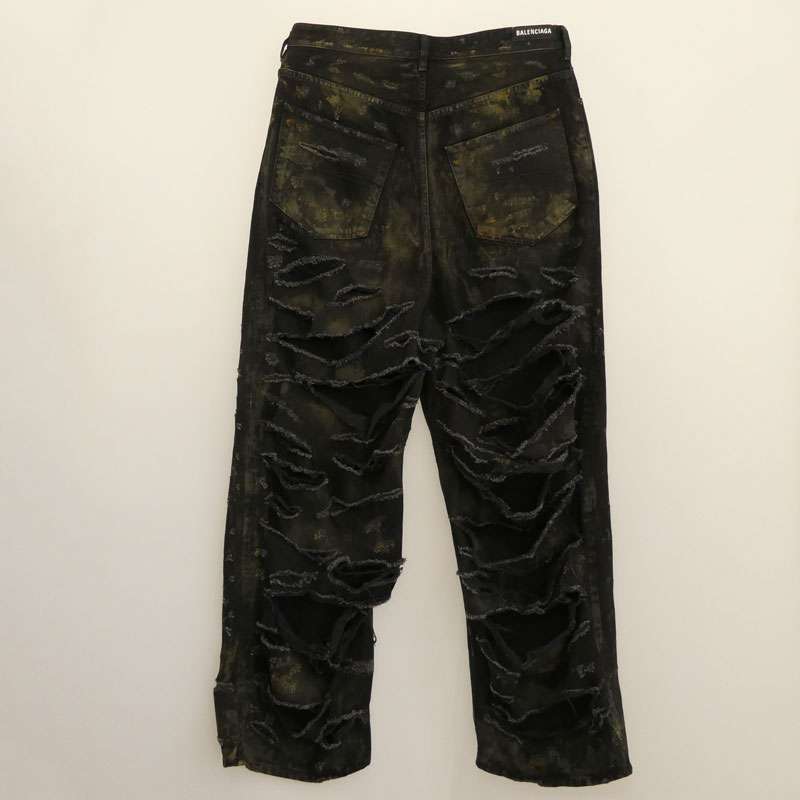 バレンシアガ 23SS 745248 TBP47 SUPER DESTROYED BAGGY スーパー デストロイ ダメージ ラージフィット バギー デニム パンツ 買取実績 画像
