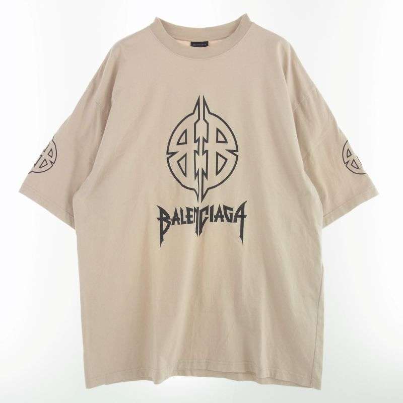 バレンシアガ 23SS 764235 TPVI2 Metal BB Logo Tee ヴィンテージ加工 メタルBBロゴプリント 半袖Tシャツ 買取実績 画像