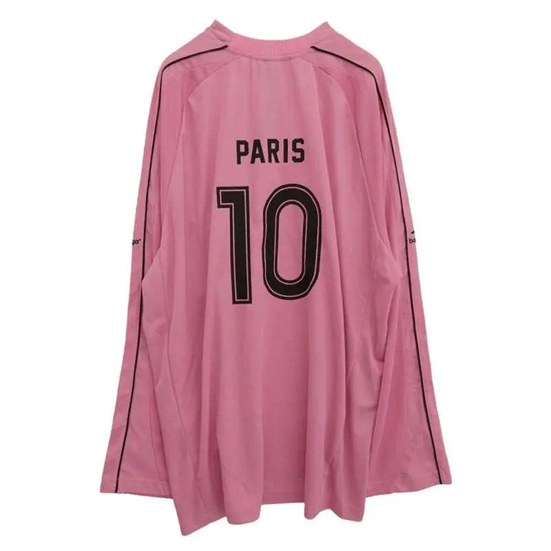バレンシアガ 24SS 778972 TPVT7 Oversized Paris Soccer L/S T-Shirt 