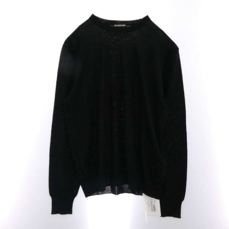 バレンシアガ 524992 T1439 1000 背面ロゴ バージンウール ニット セーター 買取実績 画像