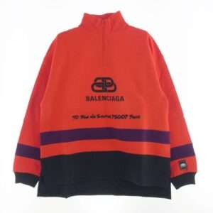 バレンシアガ 583138 TFV39 ロゴ刺繍 ボーダー ハーフジップ スウェット 買取実績