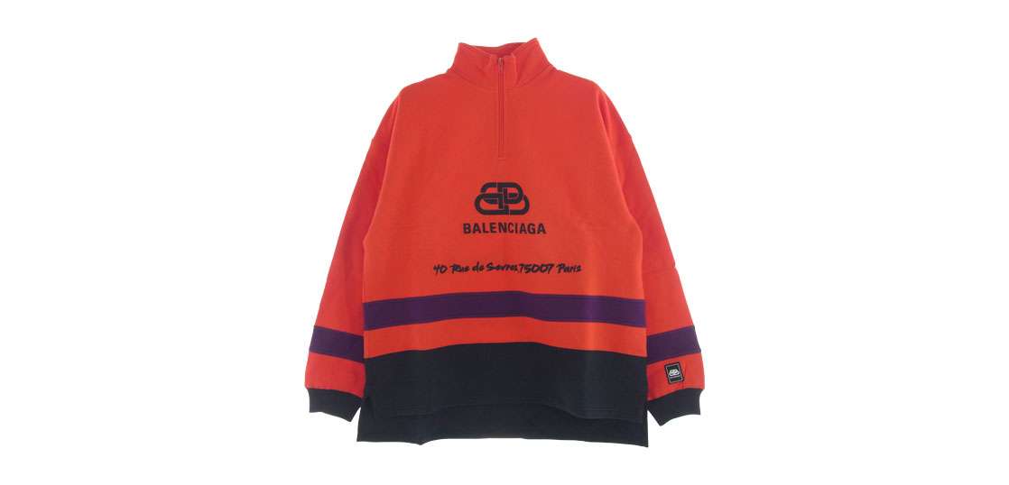BALENCIAGA ハーフジップシャツ 赤 BALENCIAGA ハーフジップシャツ 赤