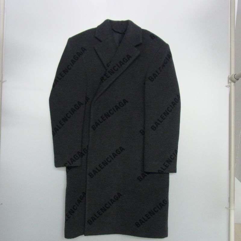 バレンシアガ 595272 SHIFTED COAT ロゴ総柄 ロング コート 買取実績 画像