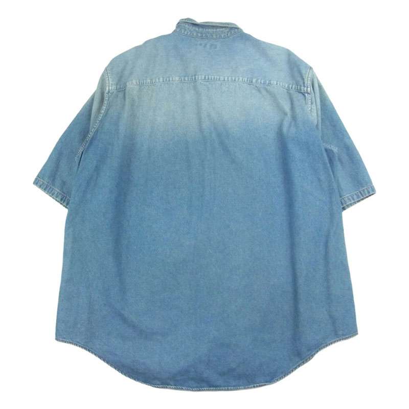 バレンシアガ 600276 TYE24 4065 LOGO DENIM SHIRT ロゴ デニム シャツ オーバーサイズ 半袖 ロゴ刺繍 買取実績 画像