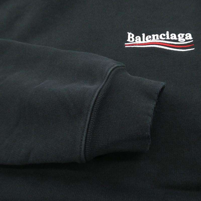 バレンシアガ 620947 TKVI9 Embroidered Political Campaign Large Fit Hoodie ダメージ加工 キャンペーン ロゴ プルオーバー フーディー パーカー 買取実績 画像