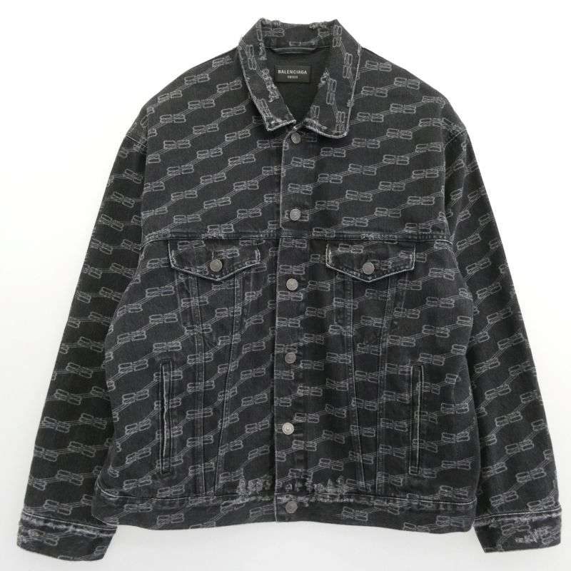 バレンシアガ 719322 TNW63 BB Monogram Large fit Jacket ロゴプリント デニムジャケット 買取実績 画像