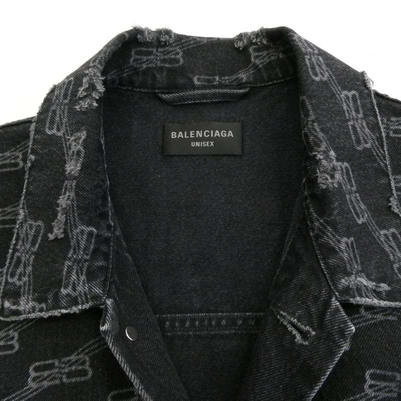 バレンシアガ 719322 TNW63 BB Monogram Large fit Jacket ロゴプリント デニムジャケット 買取実績 画像