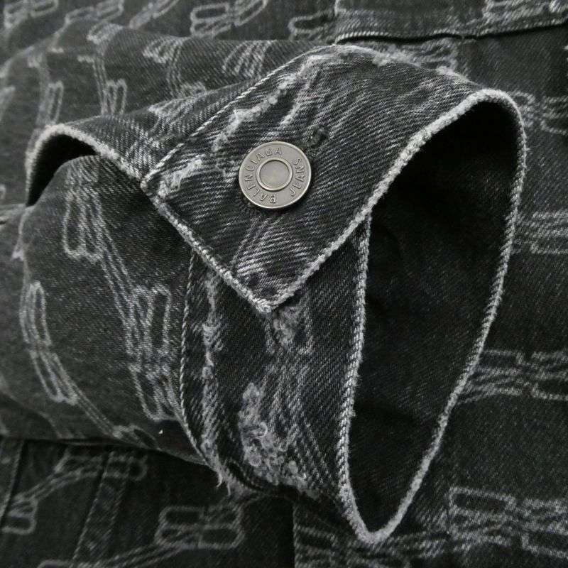 バレンシアガ 719322 TNW63 BB Monogram Large fit Jacket ロゴプリント デニムジャケット 買取実績 画像
