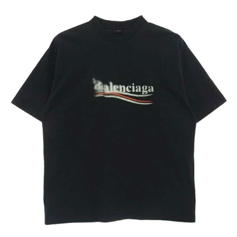 バレンシアガ 764235 TQVI5 Political Stencil T-shirt キャンペーンロゴプリント Tシャツ 半袖カットソー 買取実績 画像