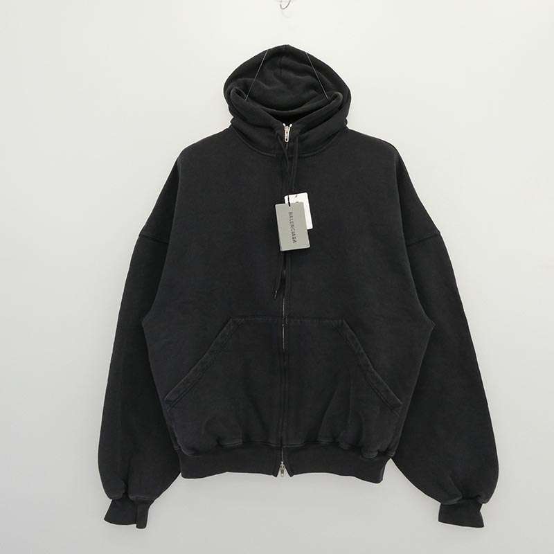 バレンシアガ 826148 TSVI8 Belleville Hoodie バック プリント ダブルジップ ジップアップ フーディ パーカー 買取実績 画像