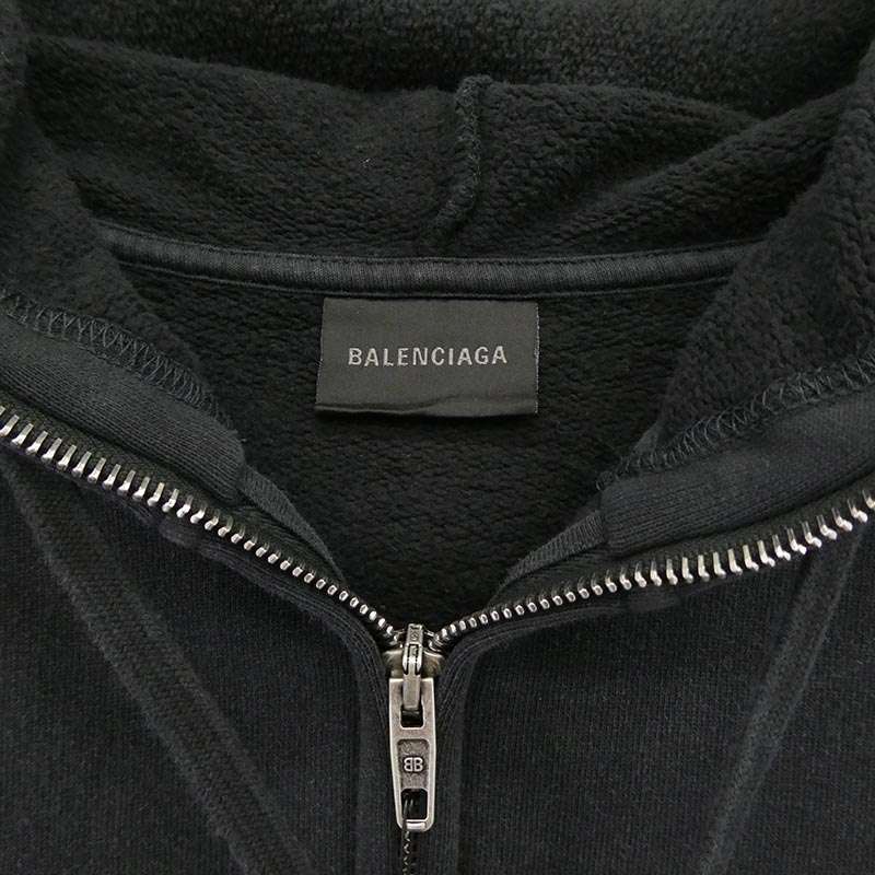 バレンシアガ 826148 TSVI8 Belleville Hoodie バック プリント ダブルジップ ジップアップ フーディ パーカー 買取実績 画像