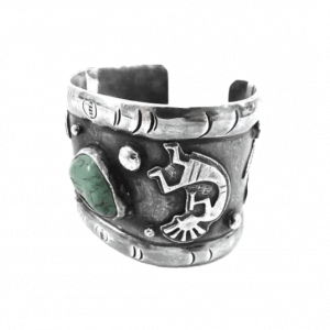 ビッグハンド ターコイズ ココペリ フェザー 1996刻印 バングル 買取実績