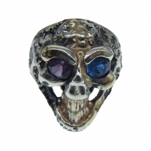 ビルウォールレザー 18Kオーバーレイカスタム ストーンアイ グラフィティ グッドラックスカル リング シルバー 買取実績