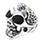 ビルウォールレザー Ultimate Skull Ring w/Gold Solder R-C94 #19 ギャランティカード付属 画像