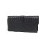 ボッテガヴェネタ 二つ折財布 イントレチャート レザー ロング ブラック 画像