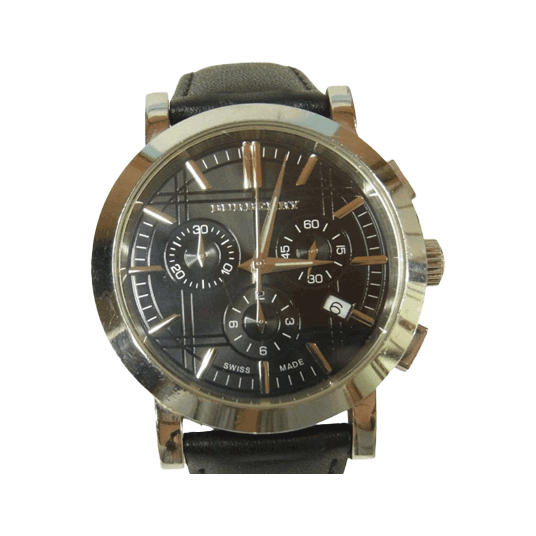 バーバリー BU1366 25496 ヘリテージ クロノグラフ 時計 レザー スイス製 ブラック 買取実績 画像