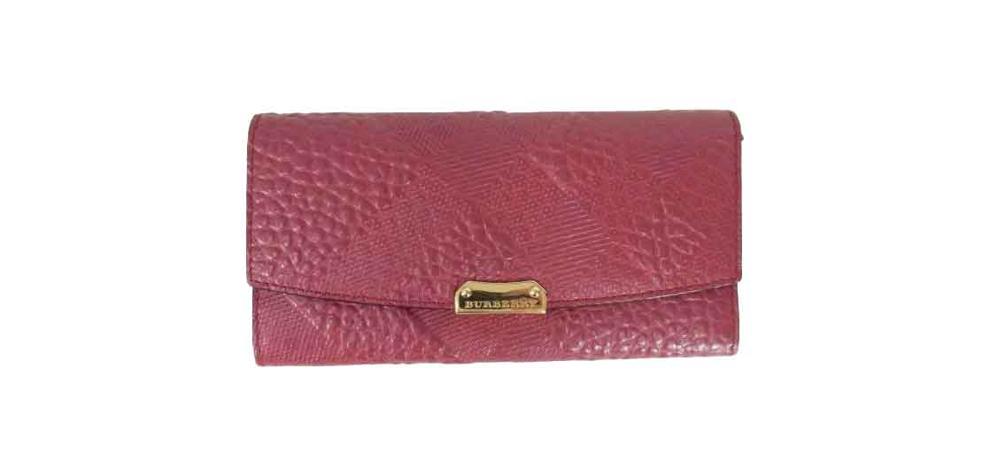 バーバリー 型押し ゴールド ロゴ ロングウォレット レッド 買取実績