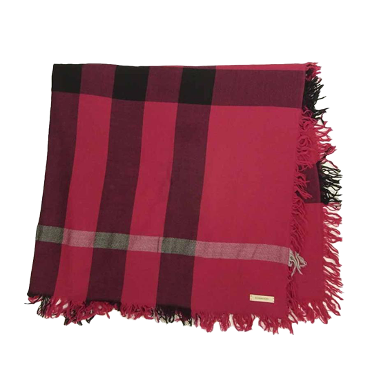 【きなこ】バーバリー　大判ストール　赤 バーバリー BURBERRY マフラー ストール レディース ピンク コーラル