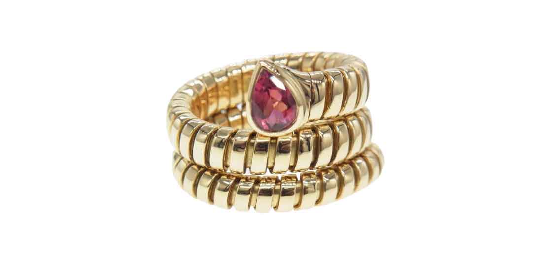 ブルガリ K18YG 750YG トゥボガス スネーク ゴールド リング買取実績