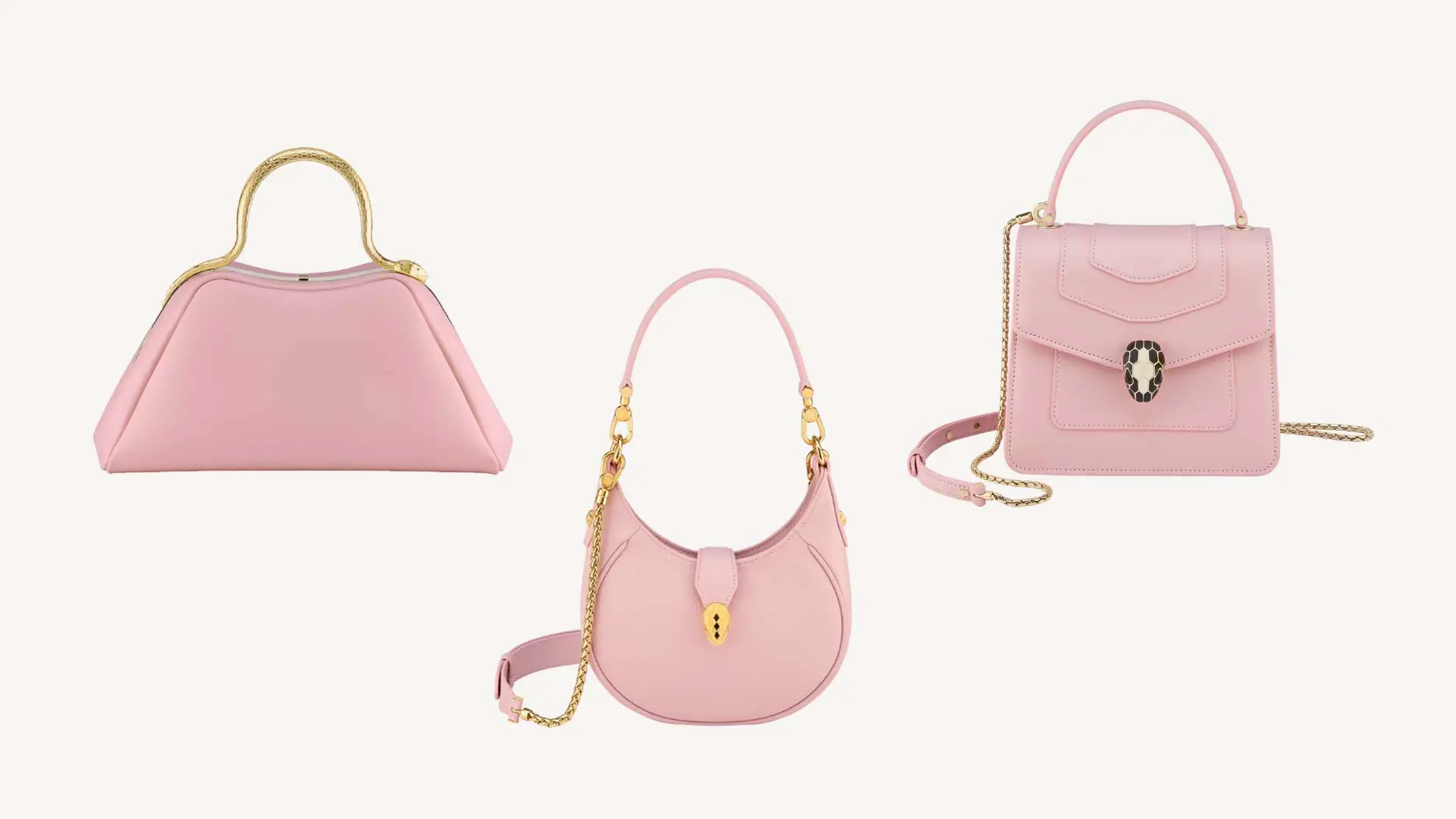 BVLGARI ブルガリ セルペンティ カボション  レザー ショルダーバッグ ピンク レディース ブルガリの「セルペンティ」から新作レディースバッグが登場！買取価格
