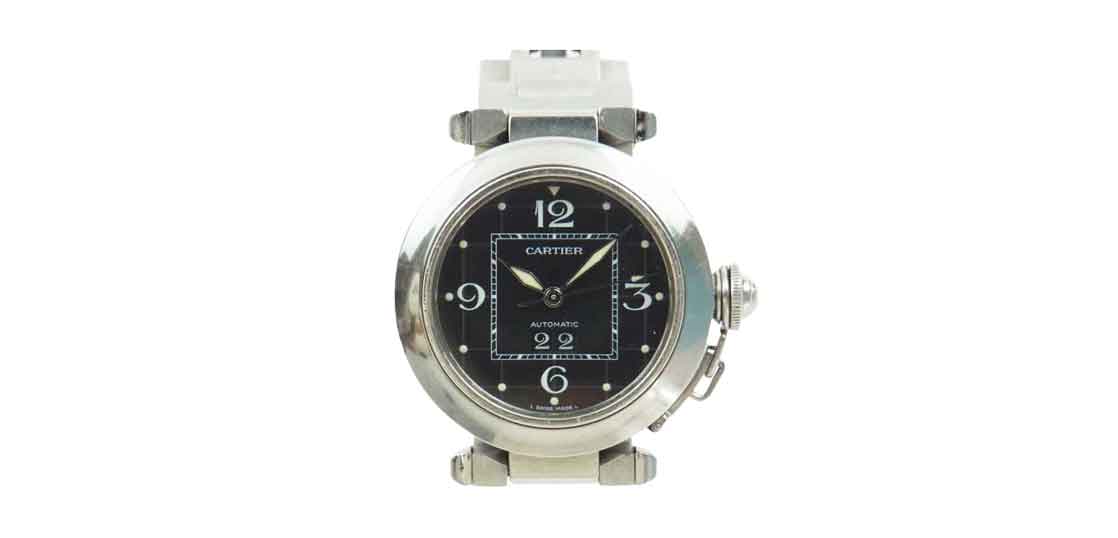 カルティエ W31053M7 パシャC ビッグデイト 黒文字盤 ウォッチ シルバー 買取実績