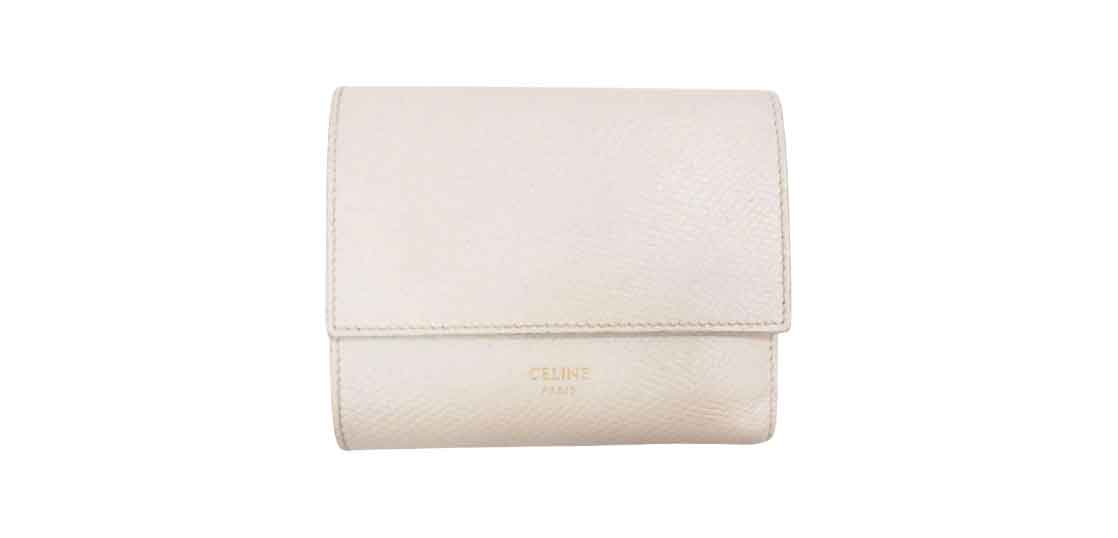 セリーヌ 10B573 トリフォールド ウォレット コンパクト 三つ折り ホワイト 買取実績