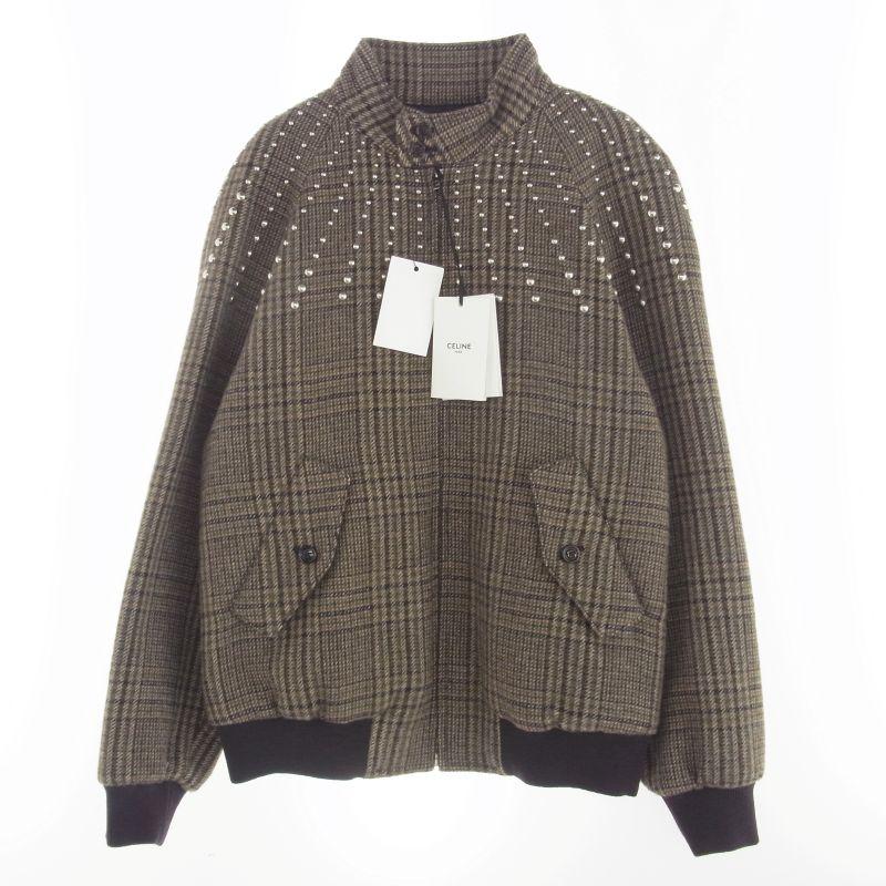 セリーヌ 22AW 2V20L826R TEDDY JACKET WITH STAND UP COLLAR IN CHECKED WOOL ウール ハンティング チェック テディ ジャケット 買取実績 画像