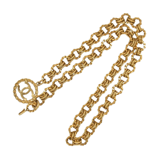シャネル CHANEL ロゴ チェーン ベルト ゴールド 96A ヴィンテージ