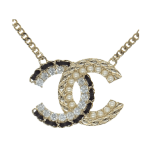 シャネル B22B ココマーク マトラッセ レザー パール ラインストーン チョーカー ネックレス ゴールド 買取実績
