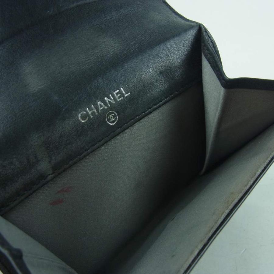 シャネル カメリア エナメル ココマーク 二つ折り 財布 イタリア製 ブラック 買取実績 画像