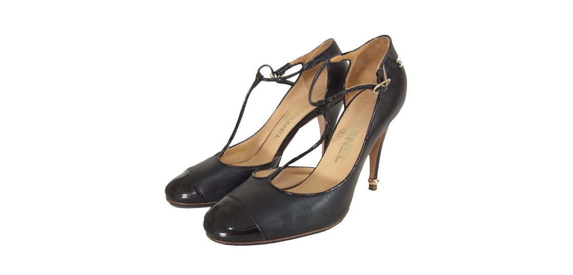 シャネル G28650 アンクルストラップ ココマーク ヒール パンプス ブラック 買取実績