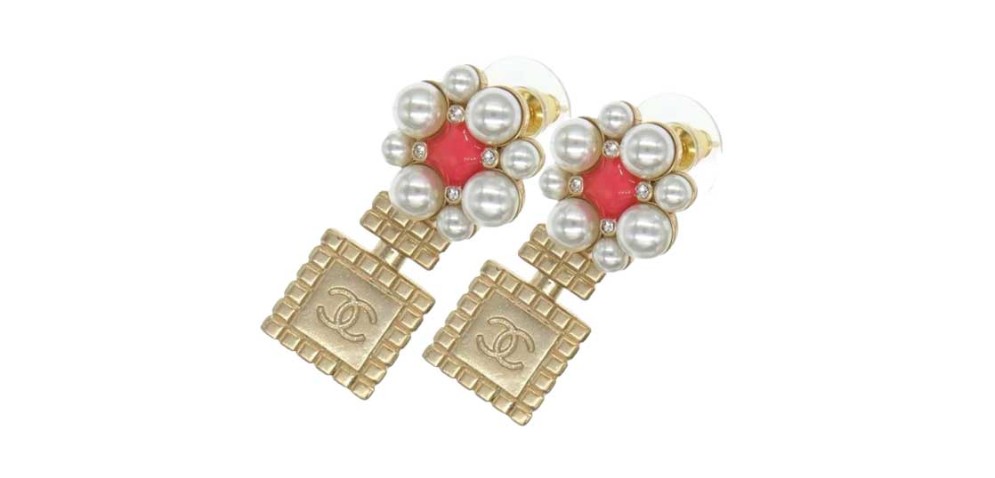 シャネル B21P フラワー ボトル フェイクパール ピアス 買取実績