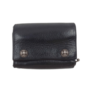 クロムハーツ （原本無） 3フォールド クロスボタン レザー ウォレット ブラック 買取実績