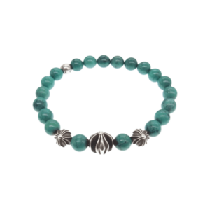 クロムハーツ（原本無） 8mm  ターコイズ ビーズ クロスボール ブレスレット ブルー シルバー 買取実績