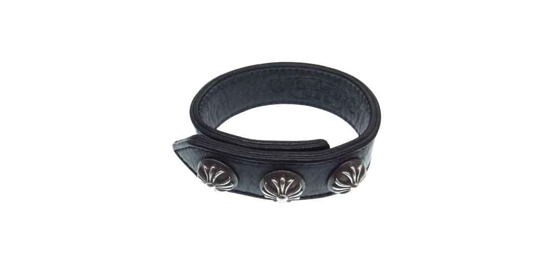 クロムハーツ （原本有） クロスボール 3ボタン2スナップ レザー ブレスレット 買取実績