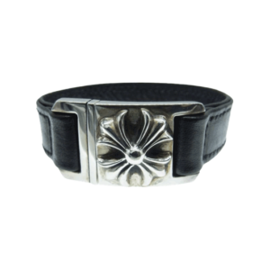 クロムハーツ （原本有） ハーネス クラスプ レザー ブレスレット ブラック シルバー 買取実績