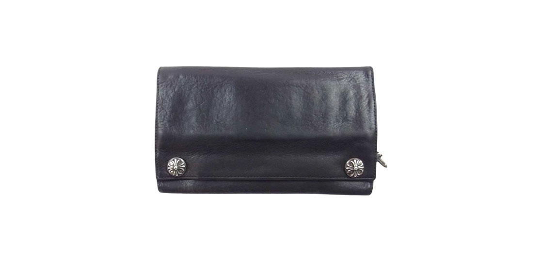 クロムハーツ LONG CROSS WALLET グリーシー クロスボタン レザー ロングウォレット 買取実績