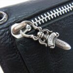 クロムハーツ（原本有）ウェーブ クロスボール ボタン レザー ウォレット ブラック 買取実績 画像