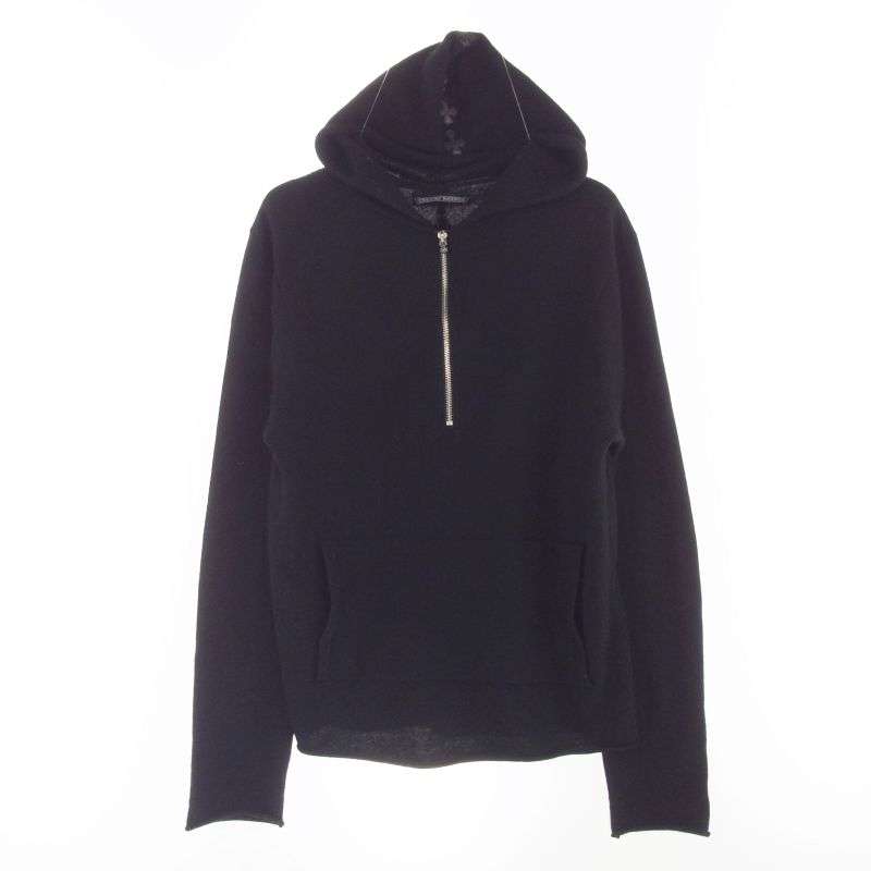クロムハーツ（原本無） カシミヤ100% クロスボールジップ バックレザークロスパッチ ハーフジップ パーカー 買取実績 画像