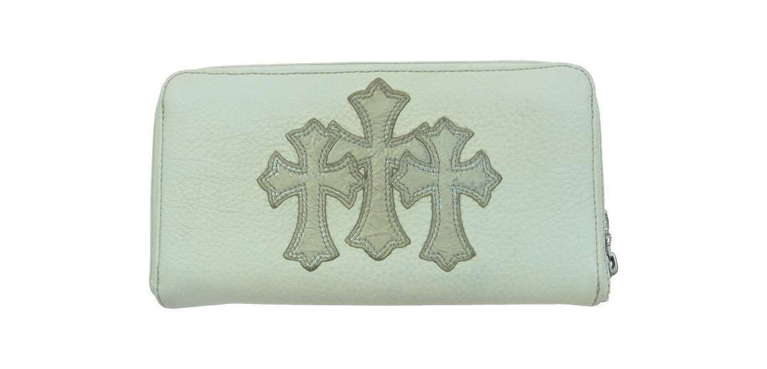 クロムハーツ（原本無） ブラックシンフォニー購入証明書付属 REC F ZIP 3クロス セメタリークロス レザーパッチ ラウンドジップ レザーウォレット 長財布 買取実績