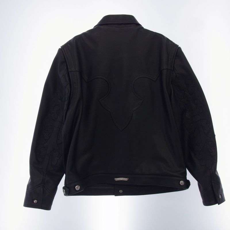 クロムハーツ(原本無) CLASSIC JEAN LTHR 袖フローラルクロス クロスボール バックフレアニー クラシックジーン レザー ジャケット 買取実績 画像