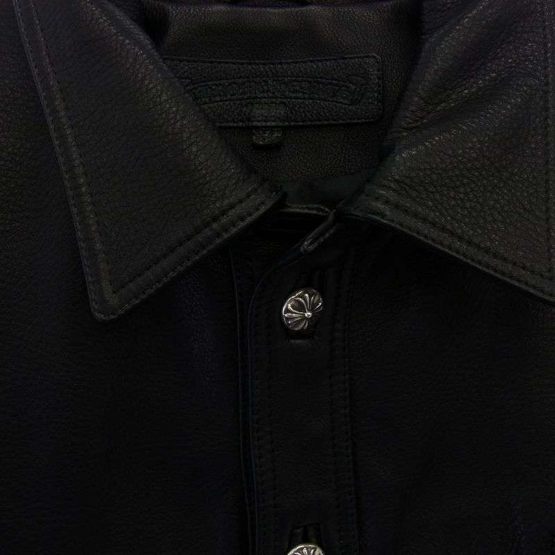 クロムハーツ(原本無) CLASSIC JEAN LTHR 袖フローラルクロス クロスボール バックフレアニー クラシックジーン レザー ジャケット 買取実績 画像