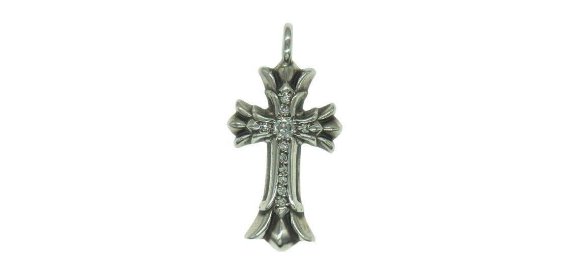 クロムハーツDBLCHCRSダブCHクロスチャーム ペンダントトップ シルバー CHROME HEARTS ≪ 新品 ≫ クロムハーツ ラージダブル CHクロス