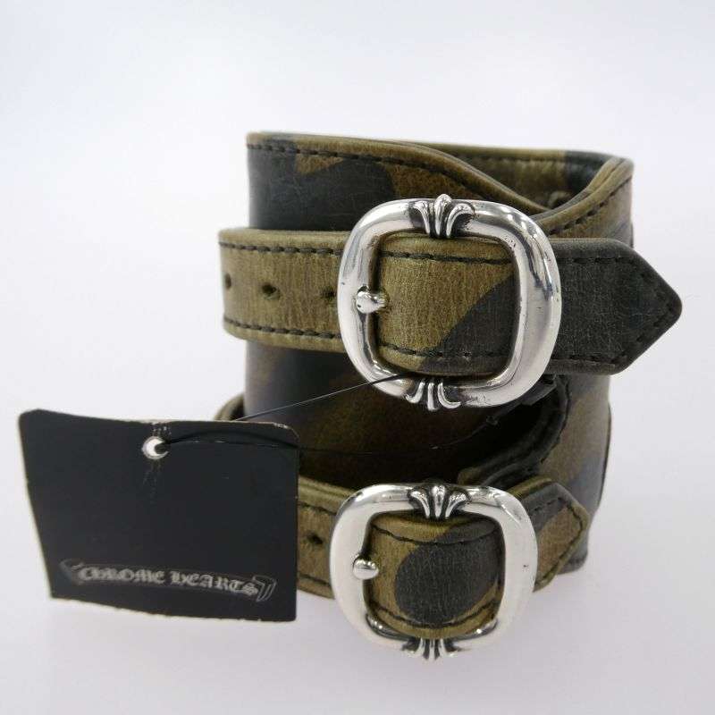 クロムハーツ（原本無） DOUBLE RR CAMO ダブル ロックンロール レザー ガンスリンガー ブレスレット カモフラ 買取実績 画像