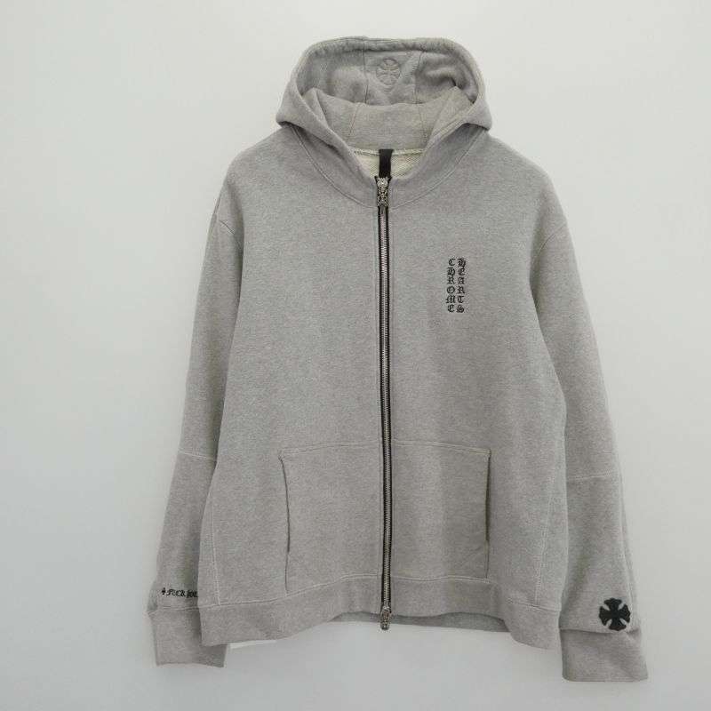 クロムハーツ（原本無） FUCK YOU刺繍 CHプラスレザーパッチ ロゴ刺繍 ダガージップ フーディー パーカー 買取実績 画像