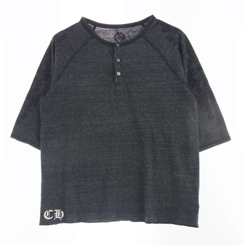 クロムハーツ（原本無） ヘンリーネック スクロールラベル プリント 七分袖 カットソー 買取実績 画像