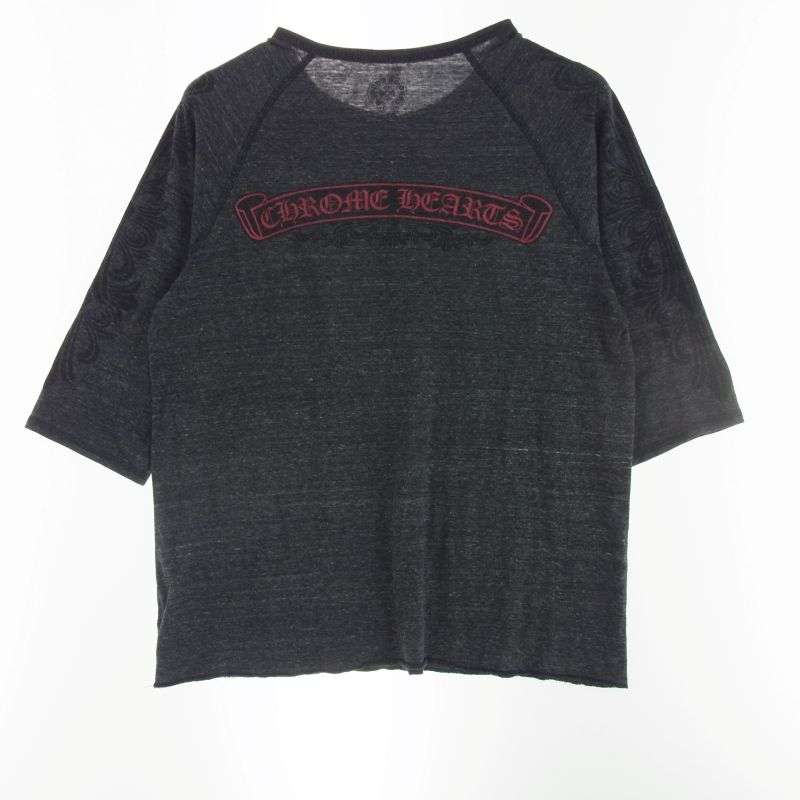 クロムハーツ（原本無） ヘンリーネック スクロールラベル プリント 七分袖 カットソー 買取実績 画像