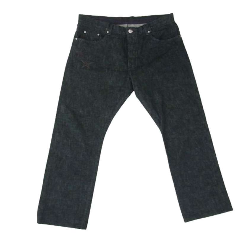 クロムハーツ（原本無） JEAN STRTLG FBRC レザー スターパッチ クロスボールボタン スクロールラベル ストレート デニムパンツ 買取実績 画像