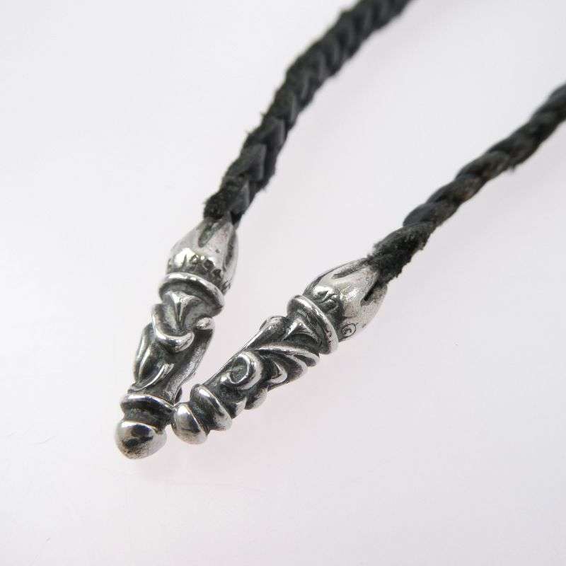 クロムハーツ（原本無） LEATHER BRAID SCROLL スクロールチップ レザーブレード ネックレス 買取実績 画像